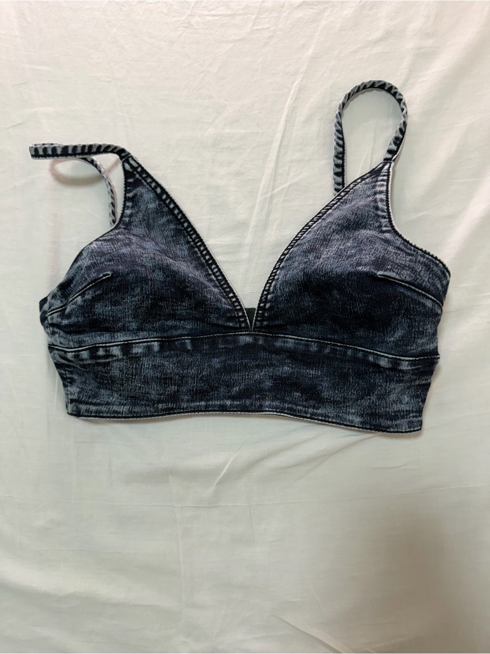 Carmar Washed Black V-Neck Seamless Bralette